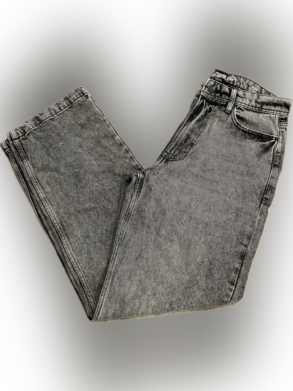 Original Use Men's Acid Black Wash Straight Leg Jeans 32x34